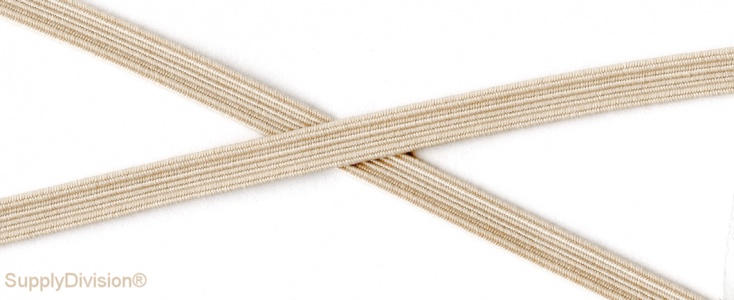 6mm(approx) flat elastic, SD268 ECRU/BEIGE